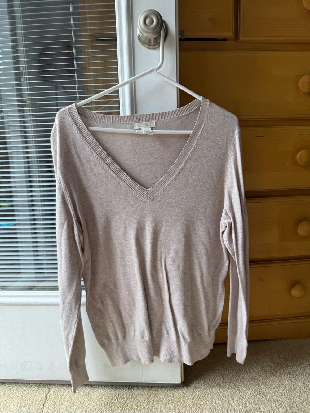 H&M Light Taupe V‑Neck Sweater